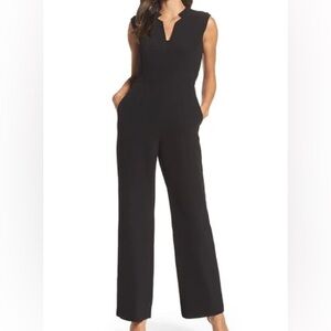 Black Sleeveless Crepe Jumpsuit